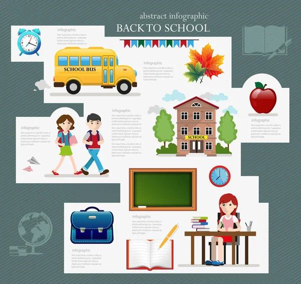 Infographie de retour à l'école — Image vectorielle