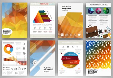 Blue and yellow backgrounds abstract concept infographics and ic