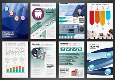 Blue business backgrounds and infographics