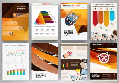Orange and brown backgrounds, abstract concept infographics and