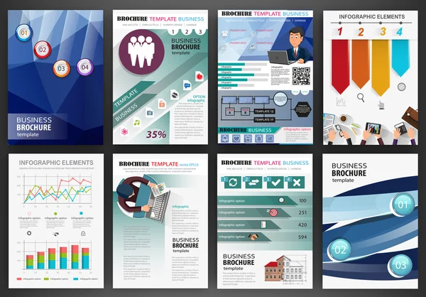 Blue business backgrounds and infographics — 图库矢量图片