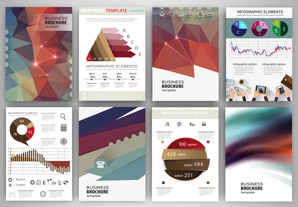 Fondos empresariales, infografías conceptuales abstractas e iconos — Vector de stock