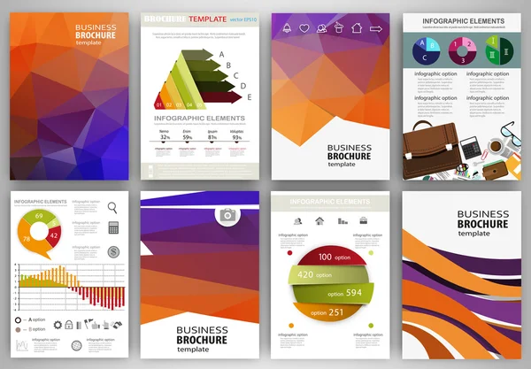 Orange und lila Hintergründe abstraktes Konzept Infografiken und — Stockvektor