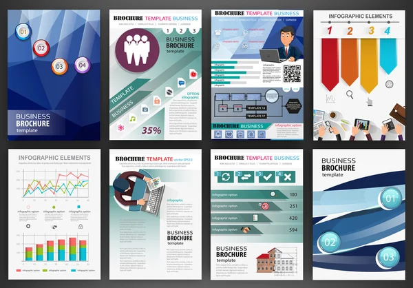 Blue business backgrounds and infographics Vektör Grafikler