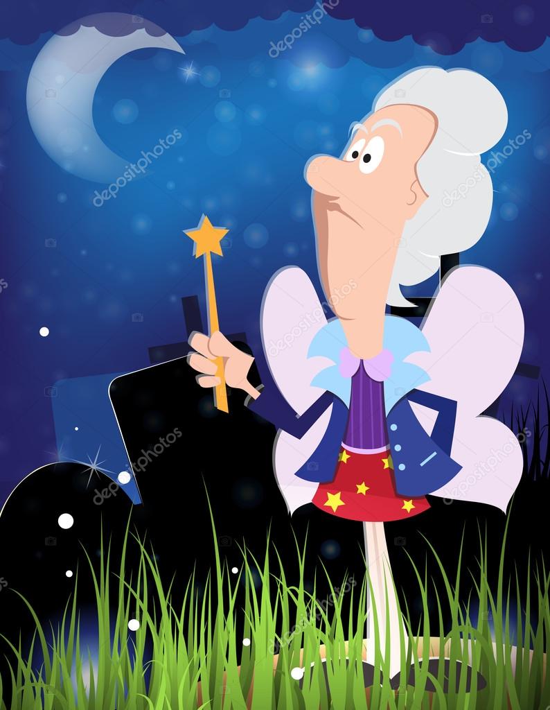 Download Fairy godmother with magic wand — Vector de stock ...