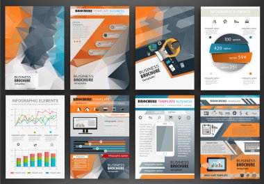 İş broşür şablonu Infographic elemanları ile