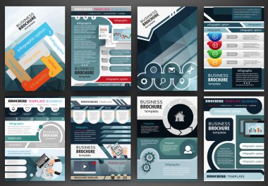 İş broşür şablonu ve infographics 