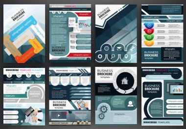 Business brochure template and infographics 
