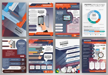 İş broşür şablonu infographics ve simgeler