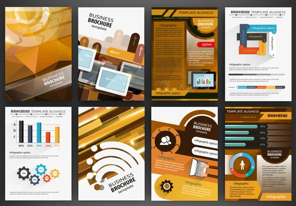 Modelo de brochura de negócios com infográficos — Vetor de Stock