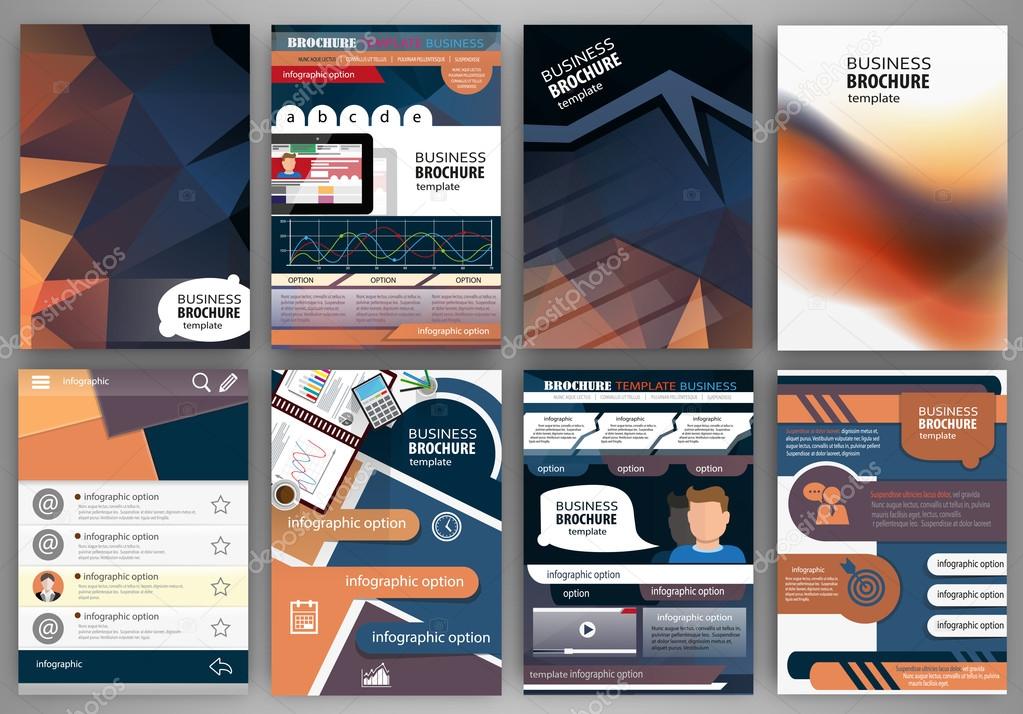 Brochure template concept infographics and icons
