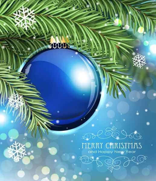 Boule de Noël bleue — Image vectorielle