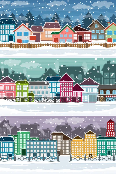 Winter city scene — Stock Vector