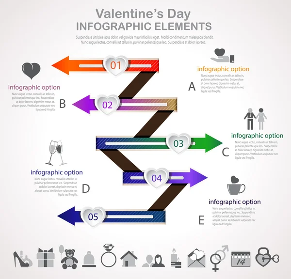 День Святого Валентина стрілка інфографіки — стоковий вектор
