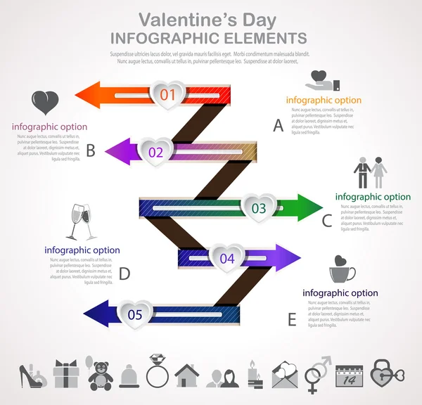 Dia dos Namorados seta infográfico —  Vetores de Stock