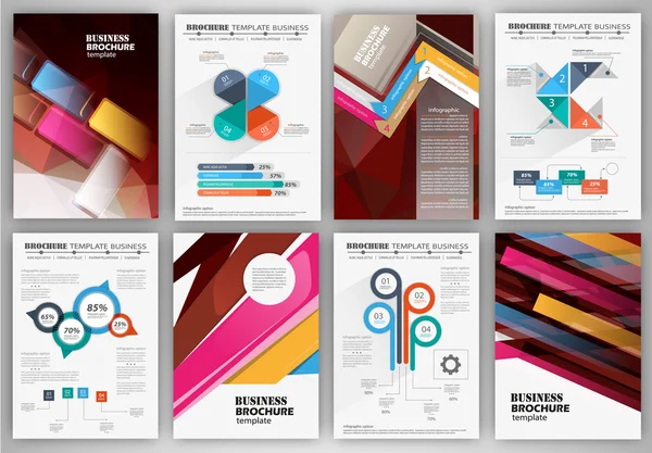 Plantilla de folleto comercial con elementos infográficos — Vector de stock