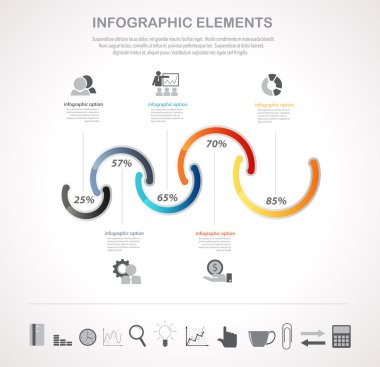 Infographics ve iş simgeleri