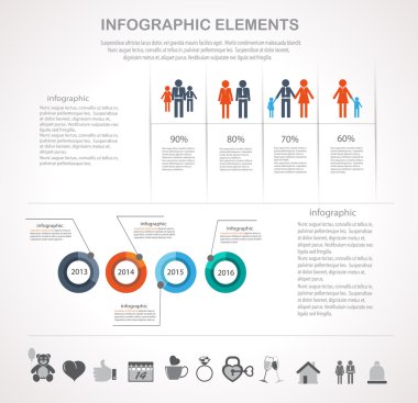 Sevgililer günü infographics öğeleri