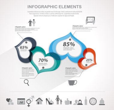 Sevgililer günü infographics ve simgeler