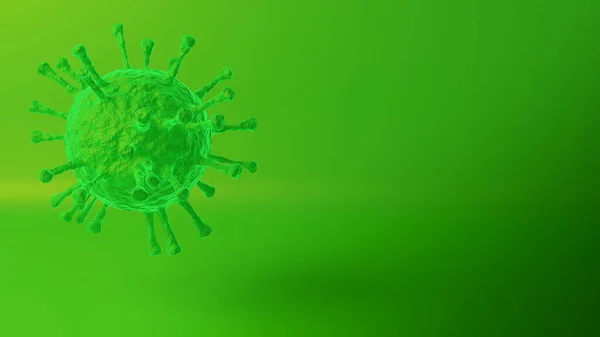 Мікроскоп Коронавірусної Хвороби Зелений Covid Пандемічна Медична Концепція Ілюстрація Рендеринга — стокове фото