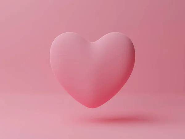 Corazón Rosa Con Fondo Rosa Concepto San Valentín Ilustración Representación —  Fotos de Stock