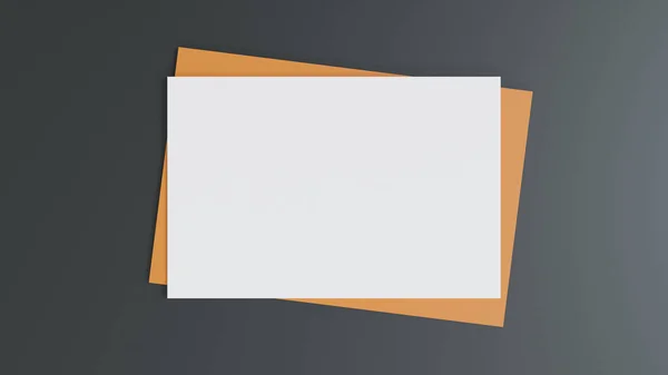 Blanco Wit Papier Bruine Papieren Envelop Mock Van Horizontale Blanco — Stockfoto