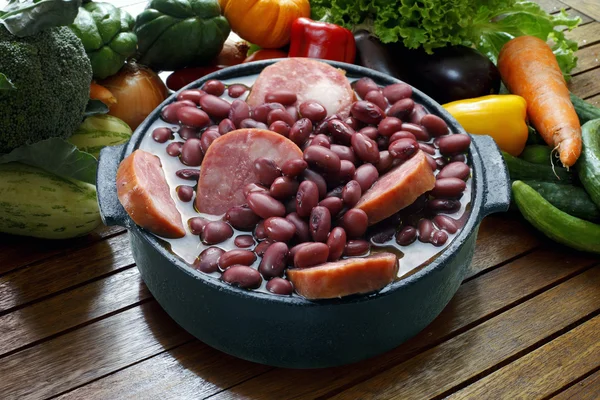 Feijão-roxo feijoada — Fotografia de Stock