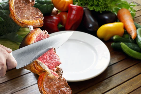 Picanha, tradicional barbacoa brasileña. — Foto de Stock