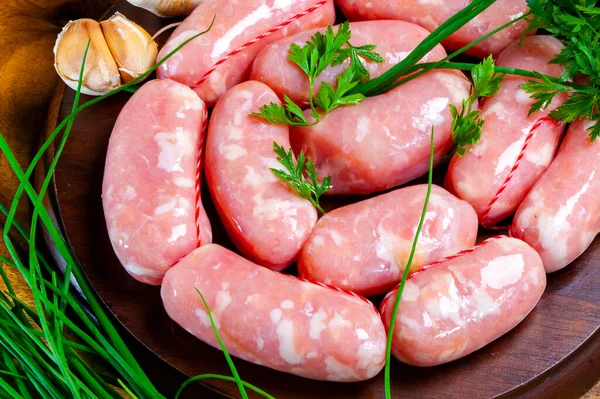 Chicken Sausage Parsley Chives — Stock Photo, Image