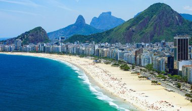 Copacabana beach in Rio de Janeiro, Brazil. Copacabana beach is the most famous beach of Rio de Janeiro, Brazil clipart