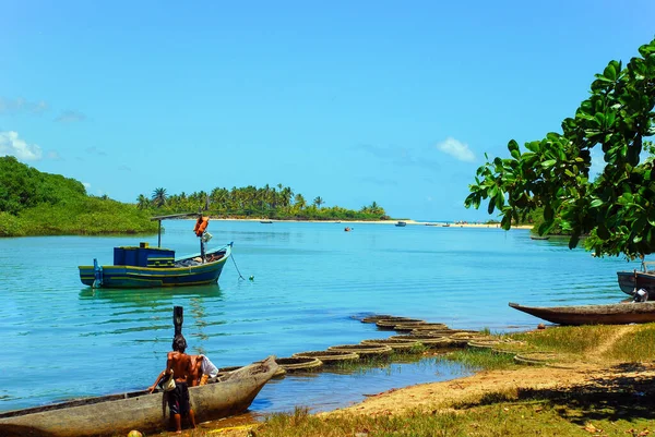 Caraiva 바히아 해안에 브라질의 포르토 Porto Seguro 자치구의 지역이다 — 스톡 사진