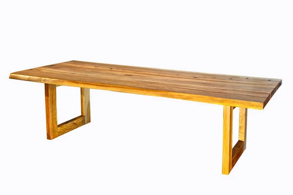 白い背景に隔離されたアンティーク木製のテーブル — ストック写真