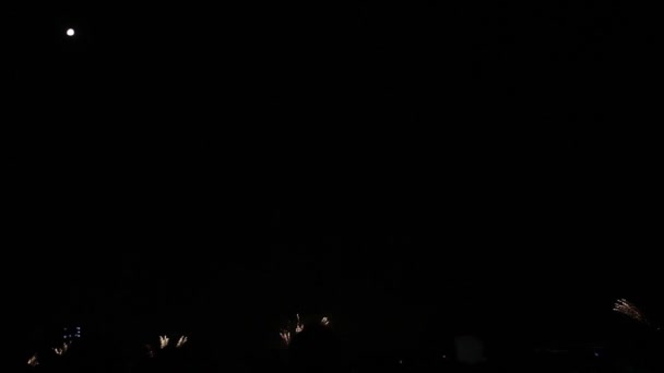 Vuurwerk Van Reveillon New Years Langs Copacabana Beach Rio Janeiro — Stockvideo