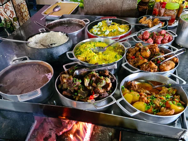 Minas Gerais Cuisine Faite Sur Poêle Bois Avec Riz Haricots — Photo