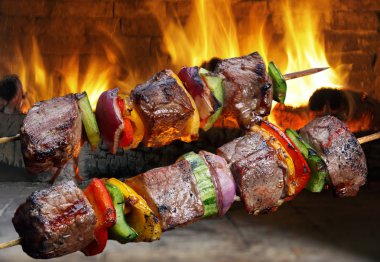 Sebze ile lezzetli kebap