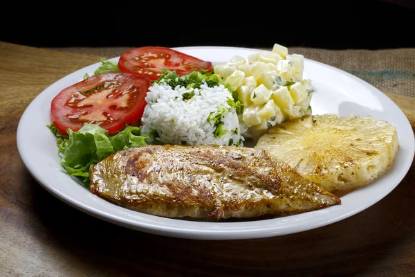 Filete de cerdo con arroz — Foto de Stock