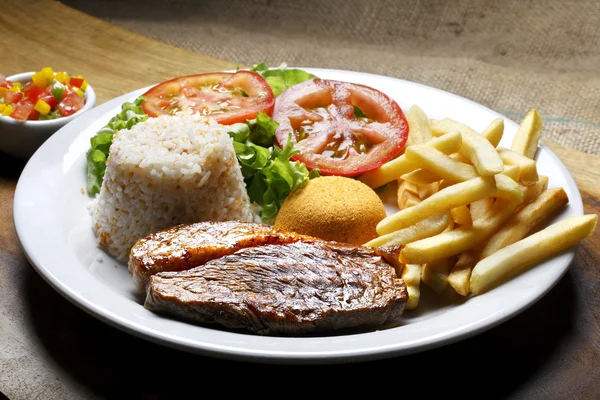 Pork steak with rice — Stock Photo, Image