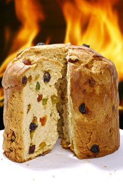Şömine yakın panettone