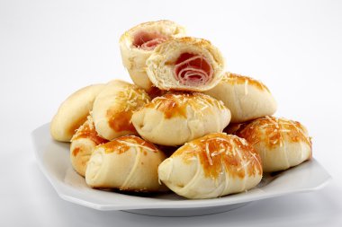 Buns with cheese and meat stuffing
