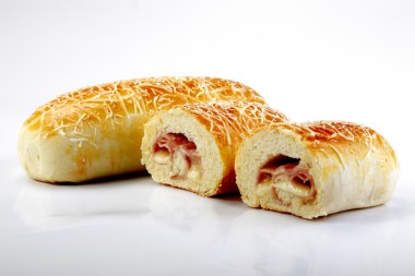 Buns with cheese and meat stuffing