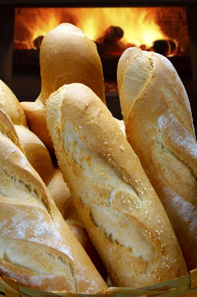 fresh bread on wooden table