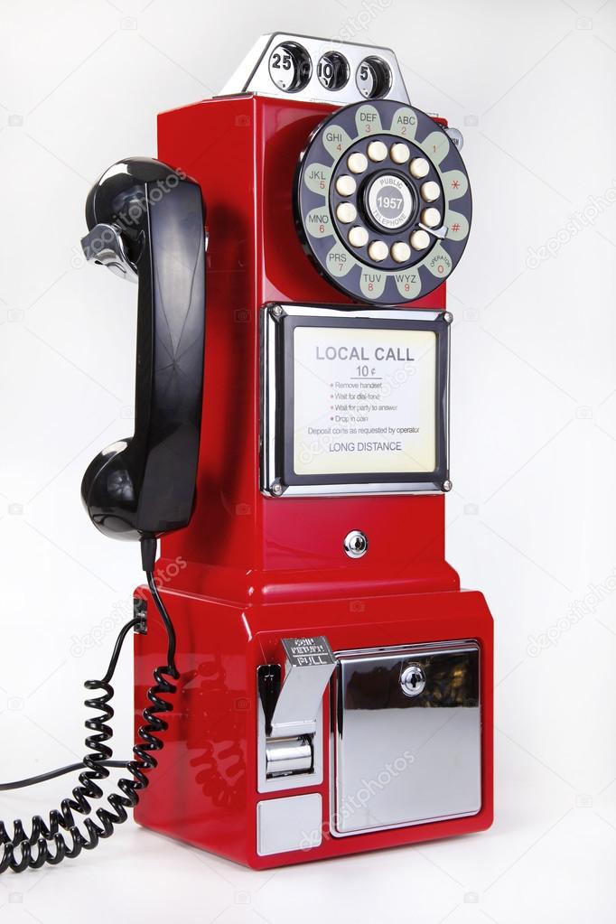 Retro, red payphone