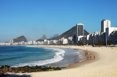 Rio de Janeiro beach with mountains on background