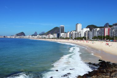 Rio de Janeiro beach with mountains on background