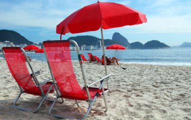 Rio de Janeiro beach with mountains on background