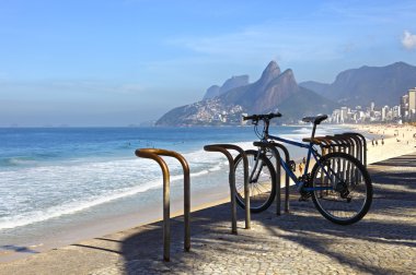 Rio de Janeiro beach with bike in front