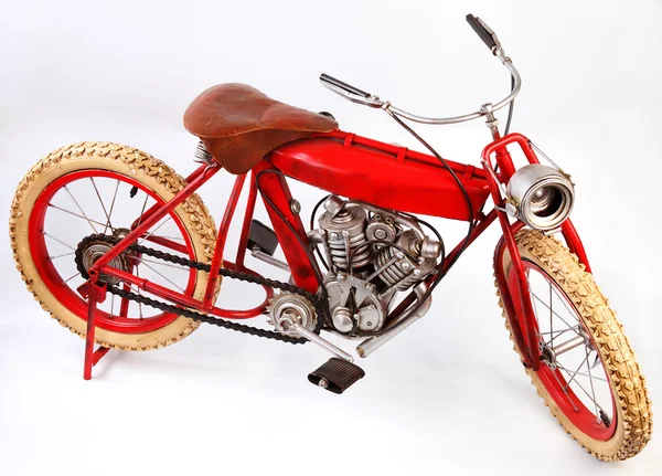 Model of retro, red motorcycle — 图库照片