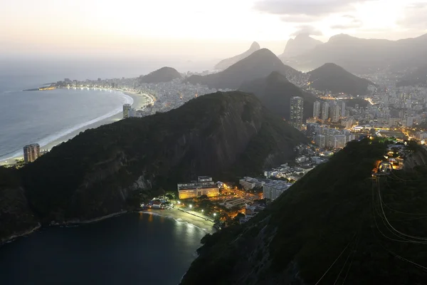 Miasta Rio de Janeiro z kolejki linowej — Zdjęcie stockowe