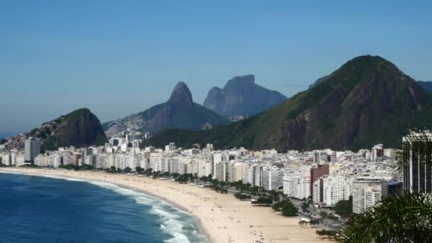 View of Copacabana beach, Rio de Janeiro. — Stock Video