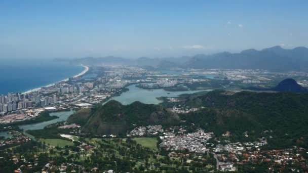 Rio de Janeiro Brezilya plajları havadan görünümü — Stok video